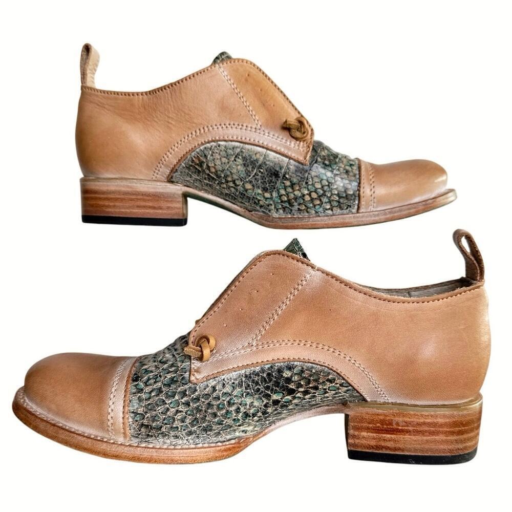 Freebird by Steven Mabel Oxfords Womens Size 8 Turquoise Multi Tan Leather - Picture 4 of 10